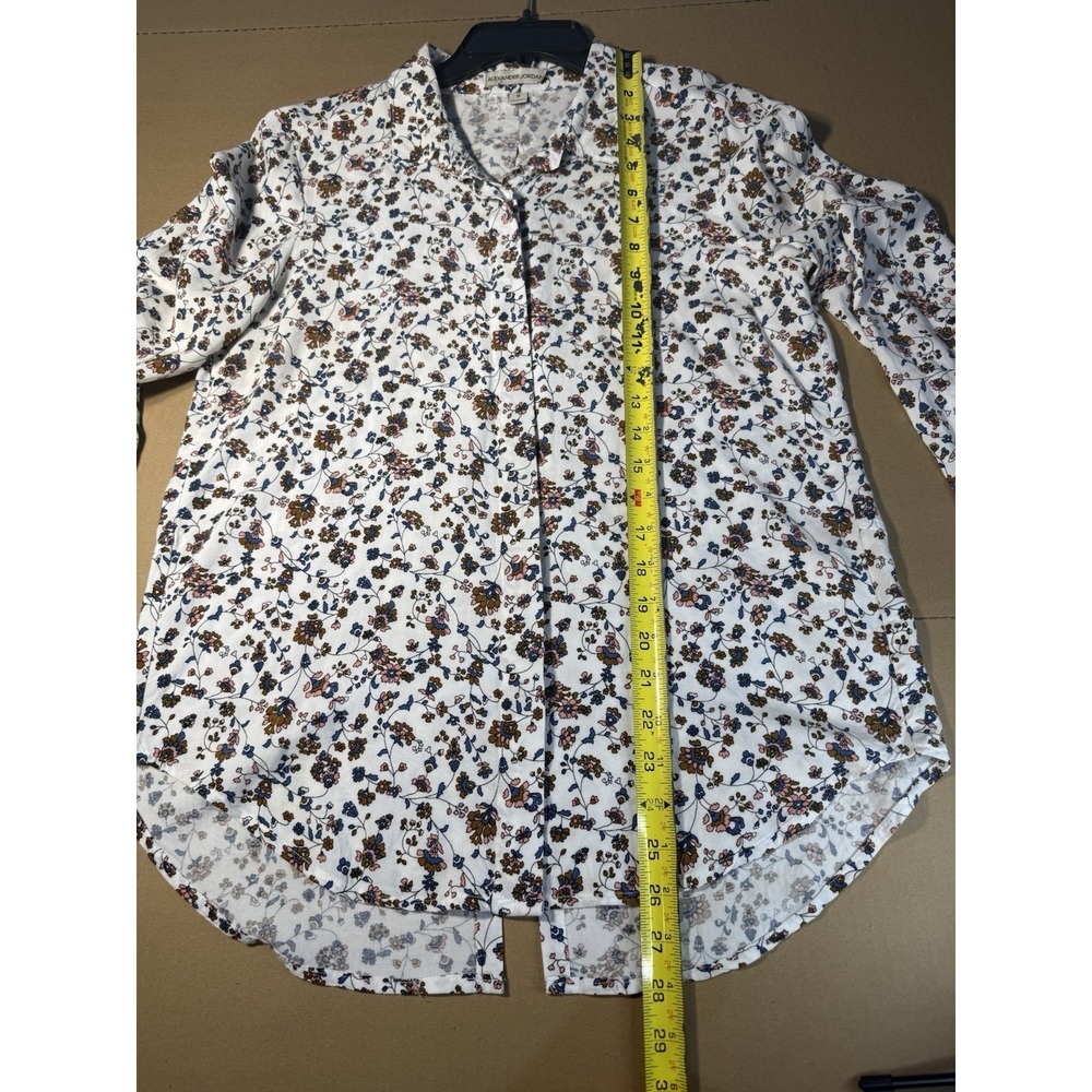Alexander Jordan Y2K Vintage Floral‎ Rayon Blouse Lightweight Collared Top M - Picture 6 of 11